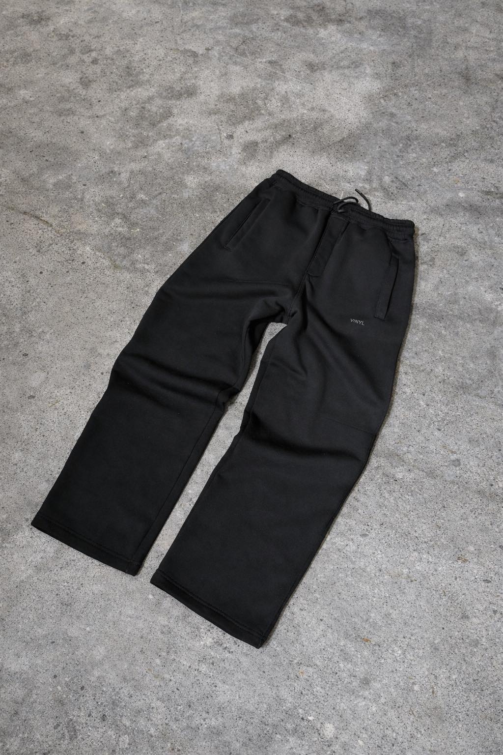 φορμα παντελονι μαυρο χωρις χνουδι cotton regular fit - straight sweatpants