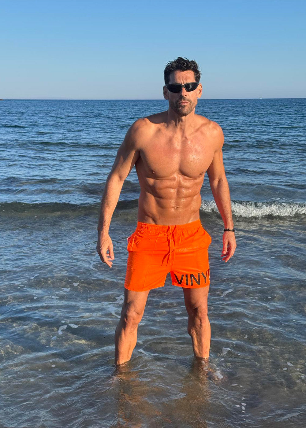 Vinyl μαγιο πορτοκαλι - logo midi swim boxer