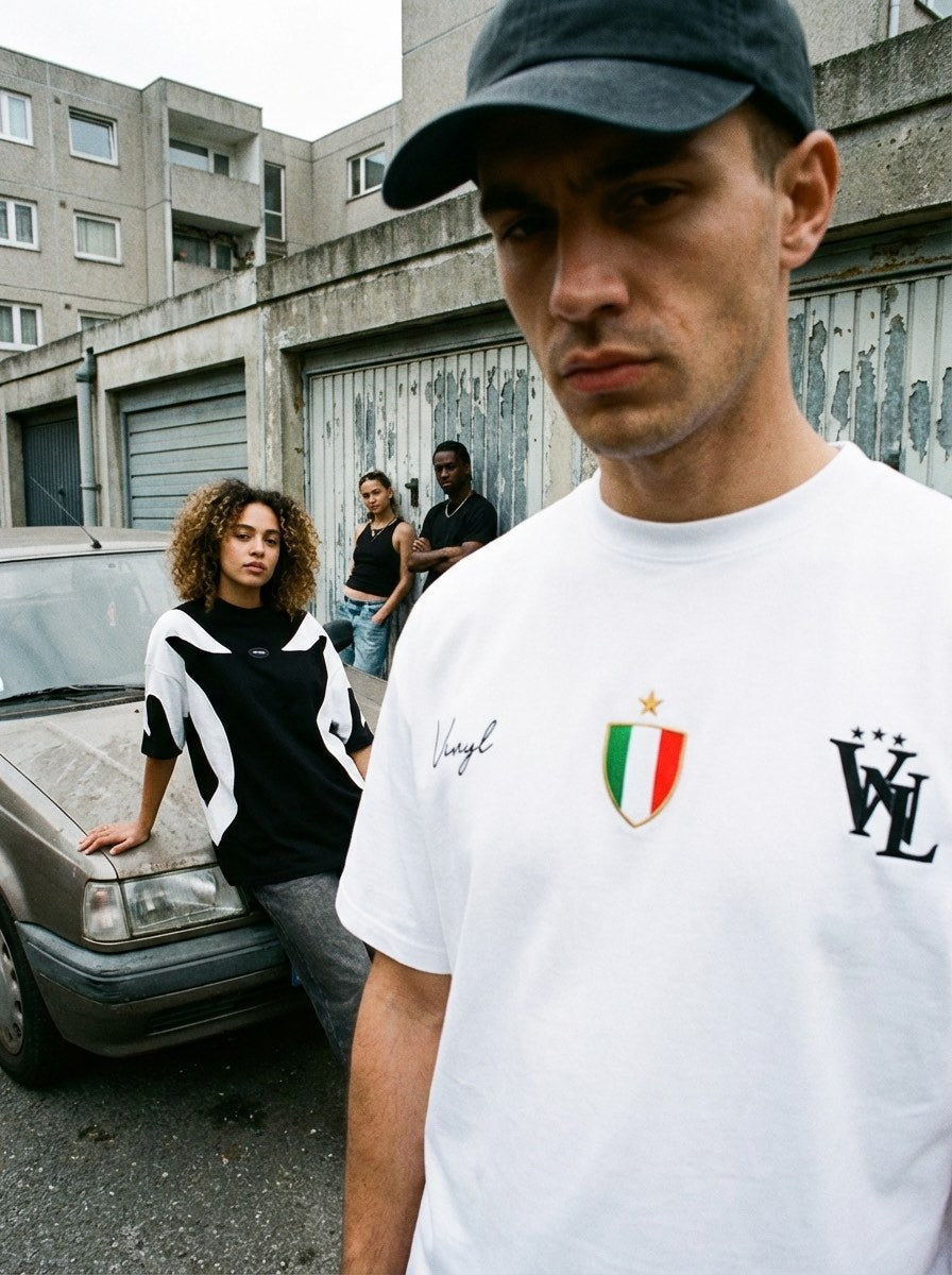 Vinyl T-shirt with white print cotton regular fit - golden aura t-shirt - limited edition