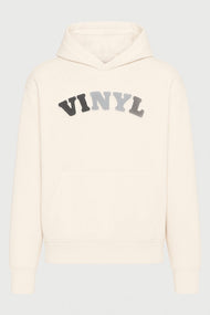 Vinyl φουτερ λευκο με patch cotton regular fit - puff logo hoodie