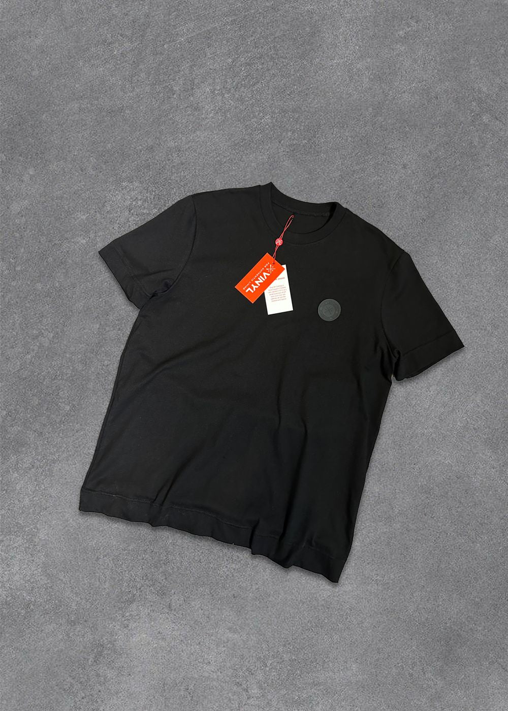 Vinyl μπλουζα μαυρη cotton regular fit - monostyle t-shirt