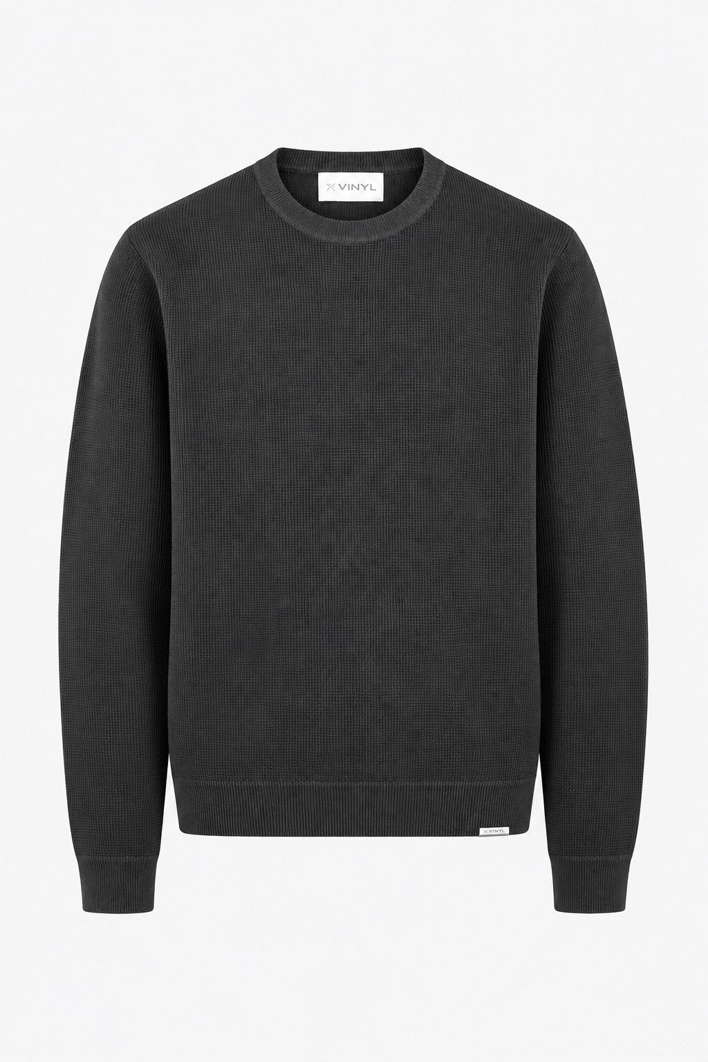 Waffle Knit Sweater black