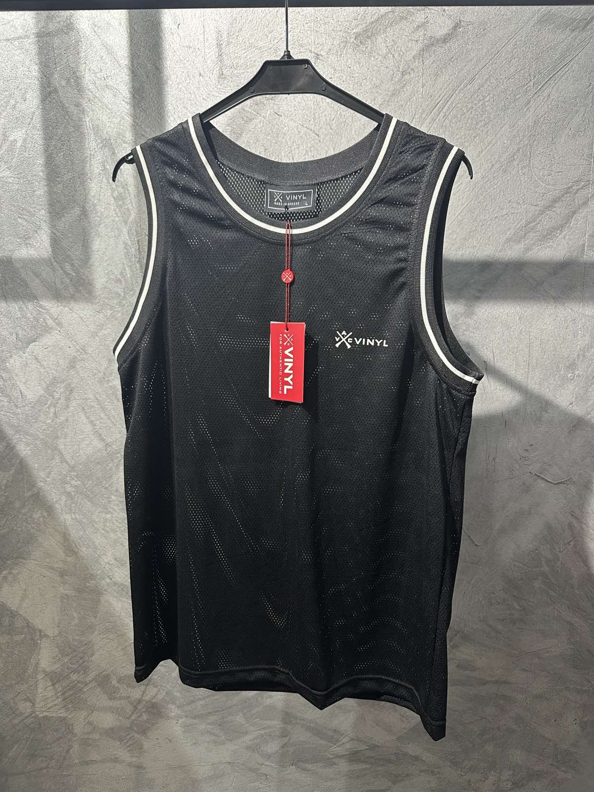 Vinyl μπλουζα αμάνικη με λογότυπο μαυρη polyester regular fit - vinyl sleeveless tee