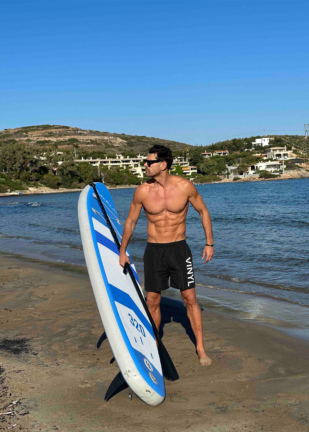 Vinyl μαγιο μαυρο - side logo midi swim boxer