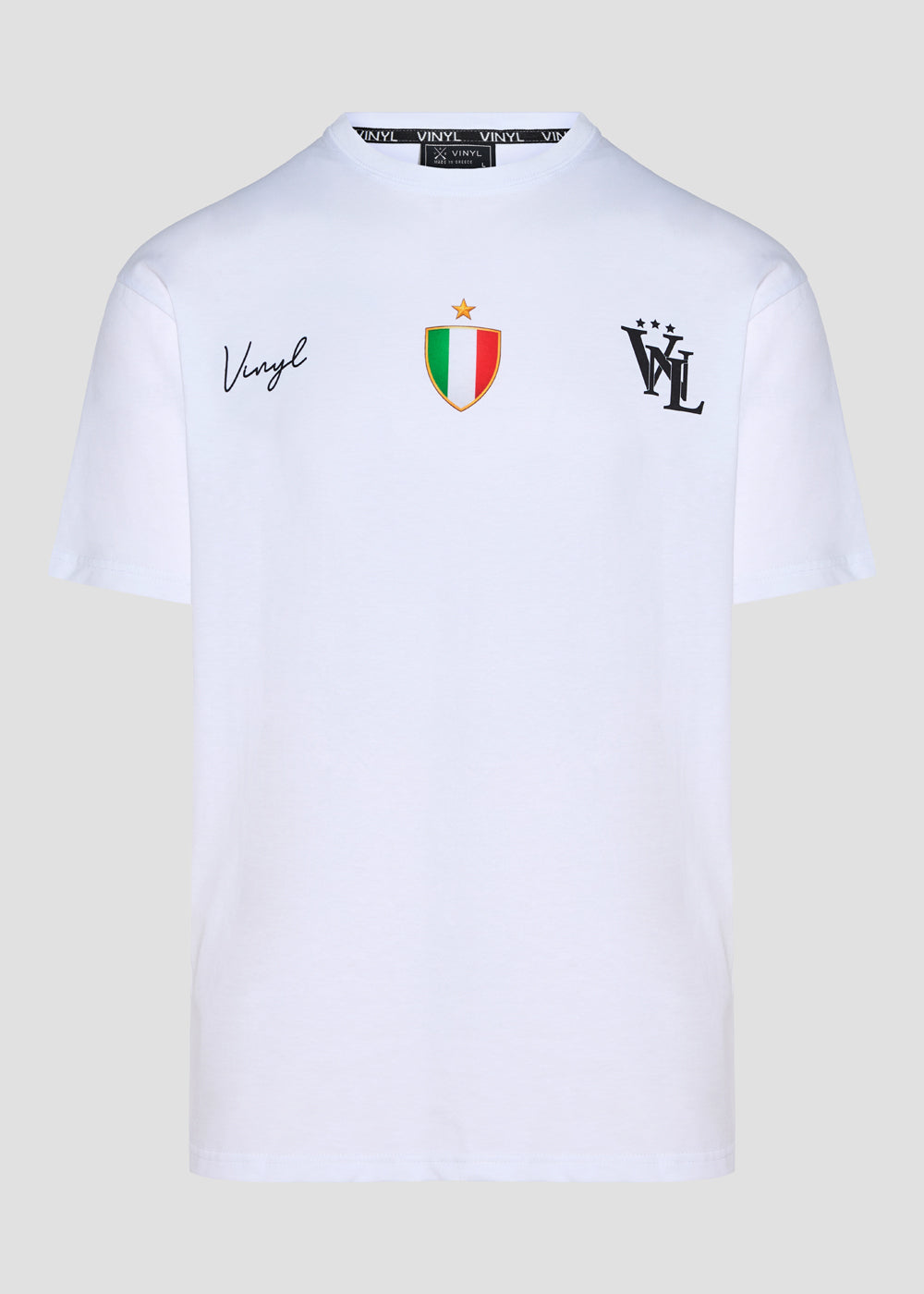 Vinyl T-shirt with white print cotton regular fit - golden aura t-shirt - limited edition