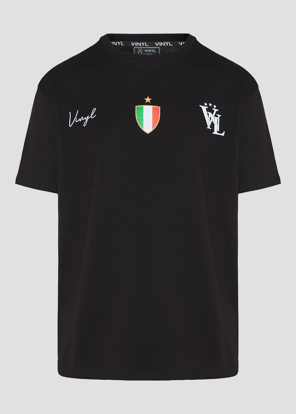 Vinyl T-shirt with white print cotton regular fit - golden aura t-shirt - limited edition