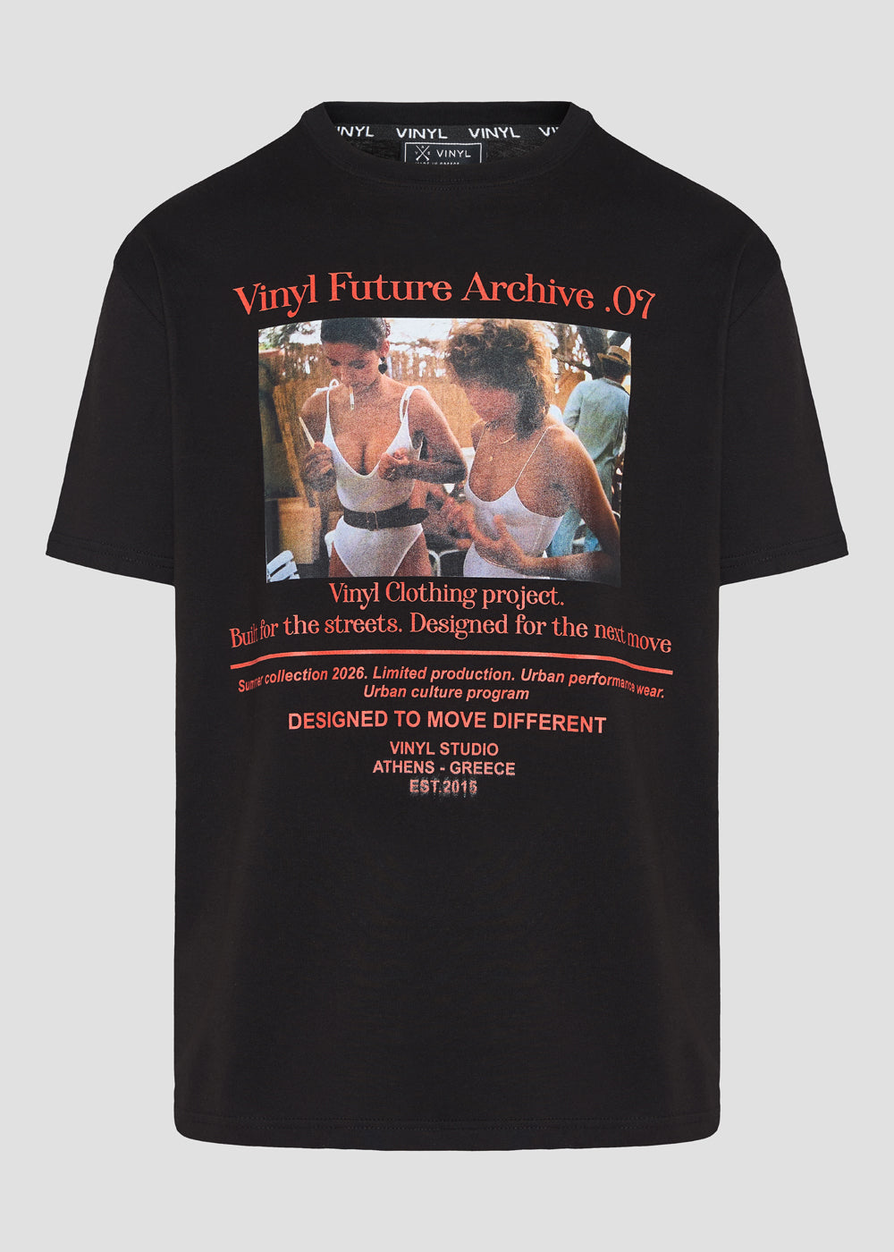 Vinyl T-shirt with white print cotton regular fit - golden aura t-shirt - limited edition