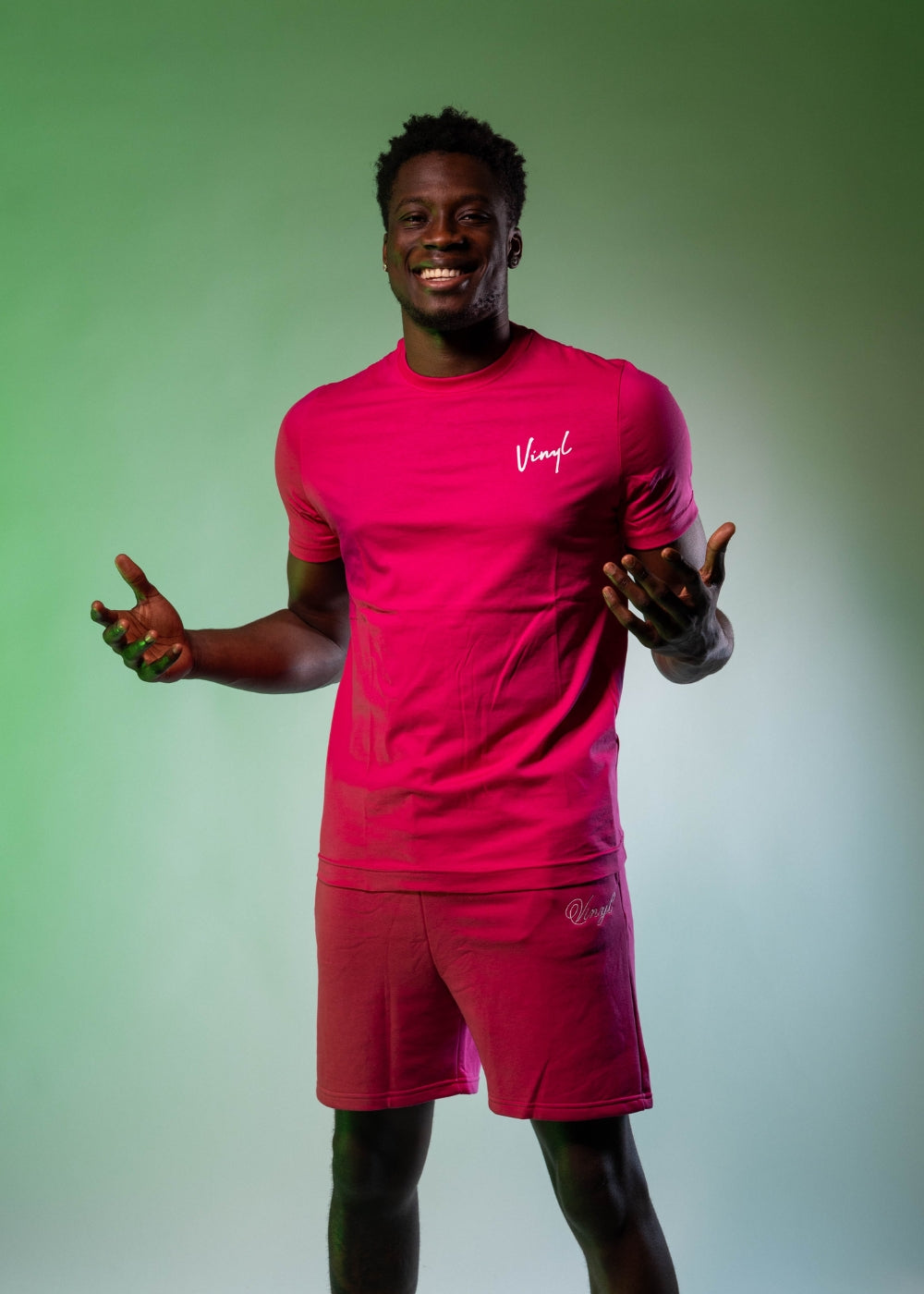 Vinyl βερμουδα με κεντημα φουξια regular fit ανδρικη