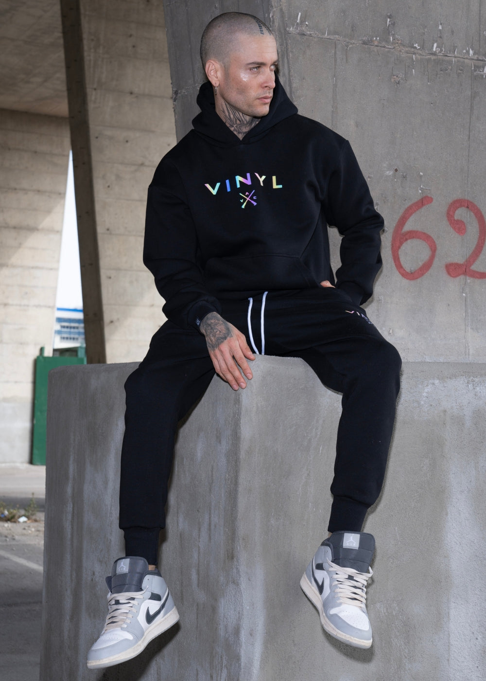 Vinyl black cotton regular fit men's jumpsuit