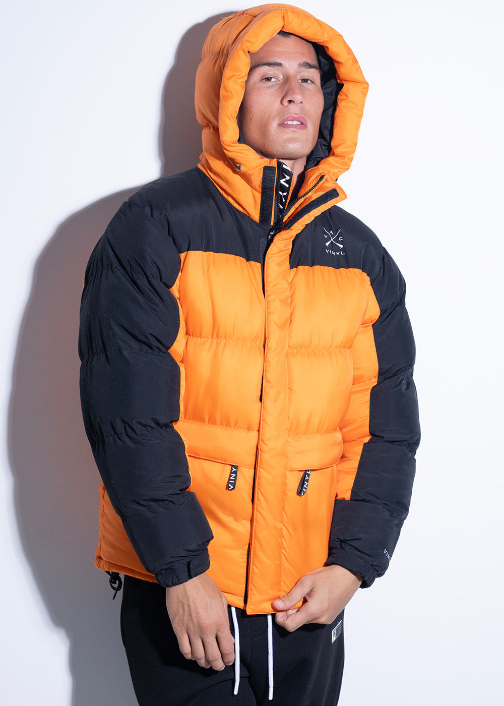 Vinyl μπουφαν πορτοκαλι polyester regular fit ανδρικο