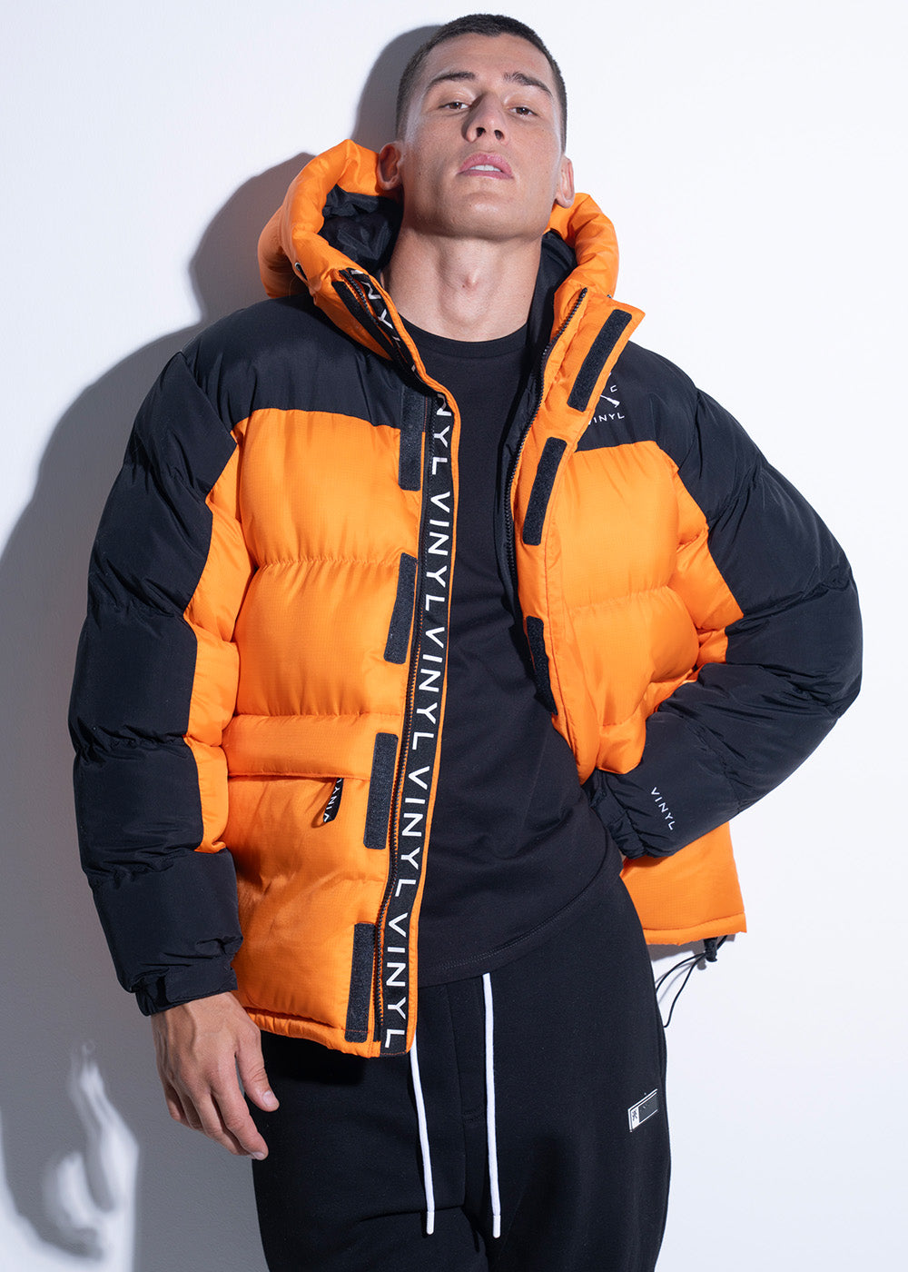 Vinyl μπουφαν πορτοκαλι polyester regular fit ανδρικο