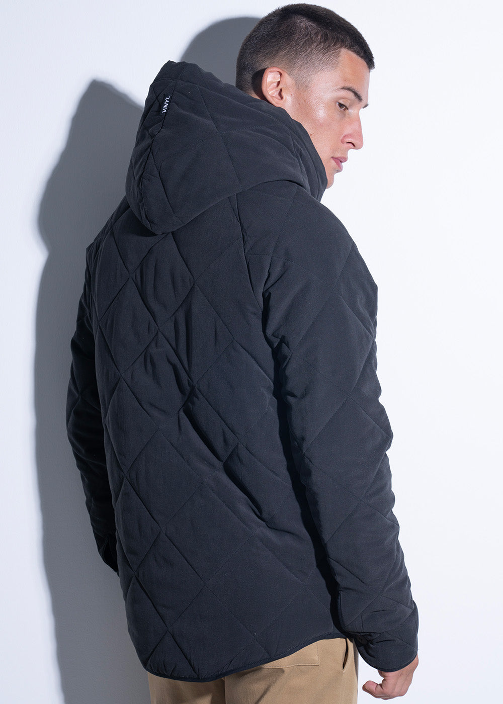 Vinyl μπουφαν μαυρο polyester regular fit ανδρικο