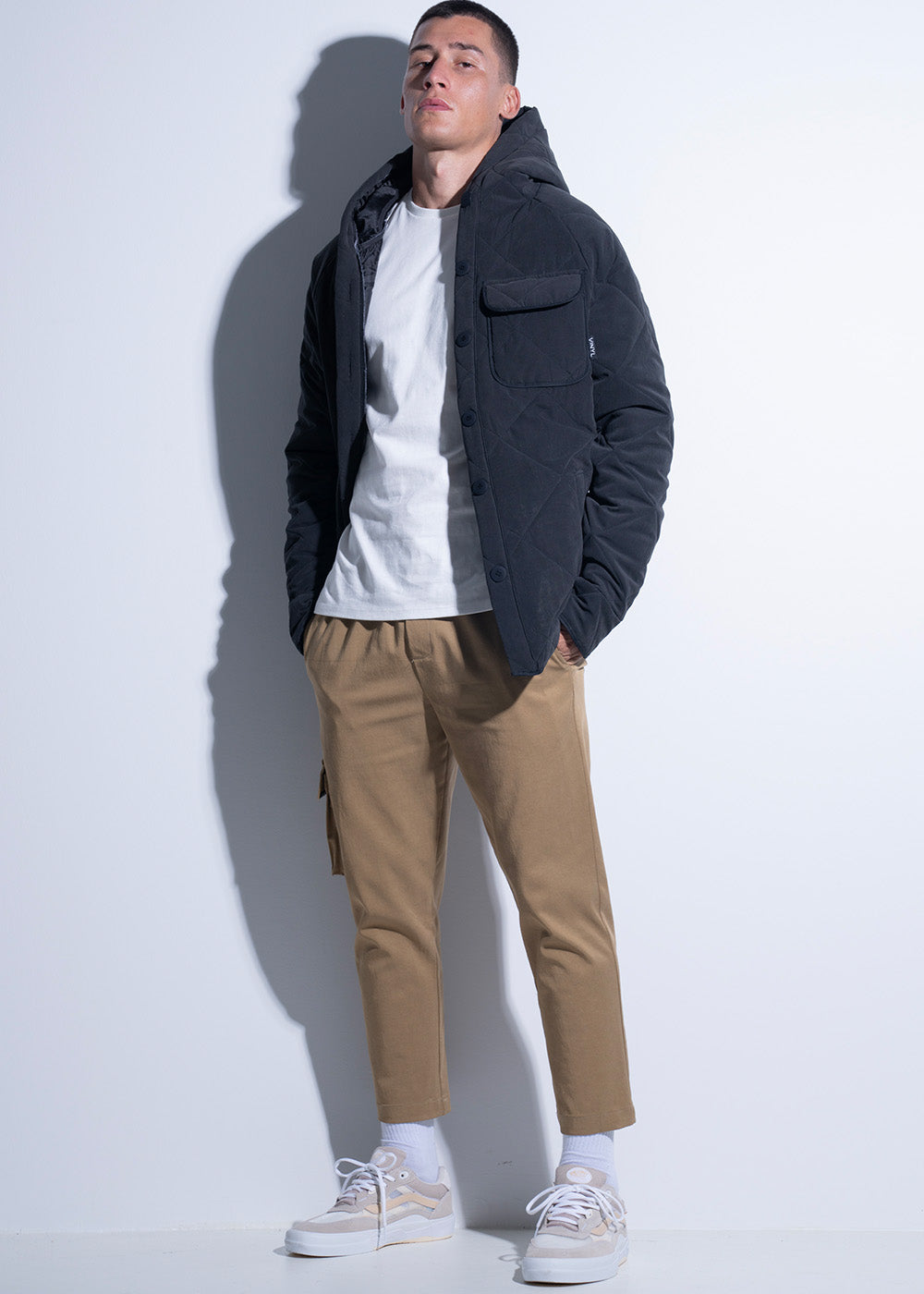 Vinyl μπουφαν μαυρο polyester regular fit ανδρικο