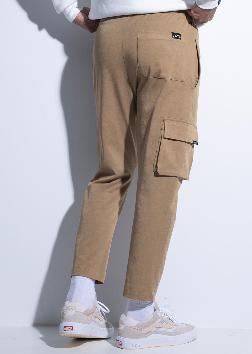 Vinyl παντελονι cargo camel cotton regular fit ανδρικο