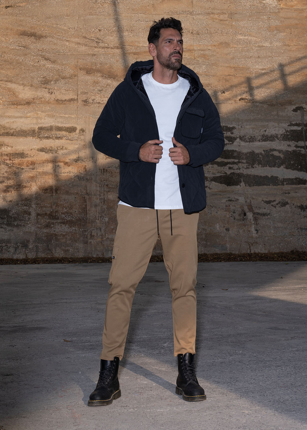 Vinyl μπουφαν μαυρο polyester regular fit ανδρικο