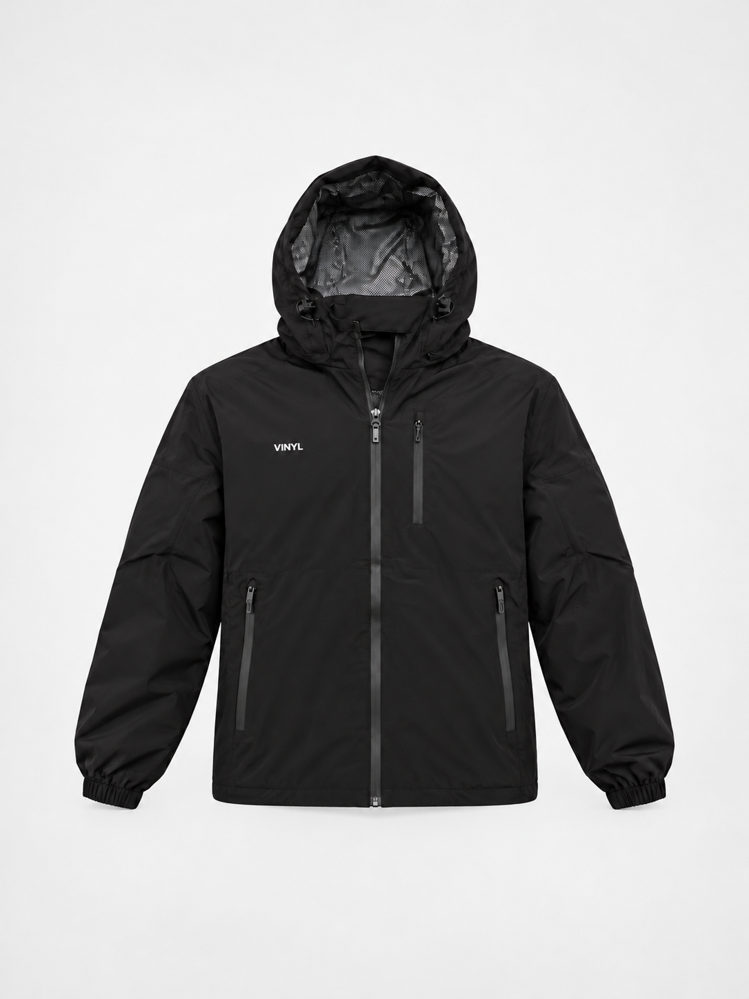 Technical windbreaker jacket black