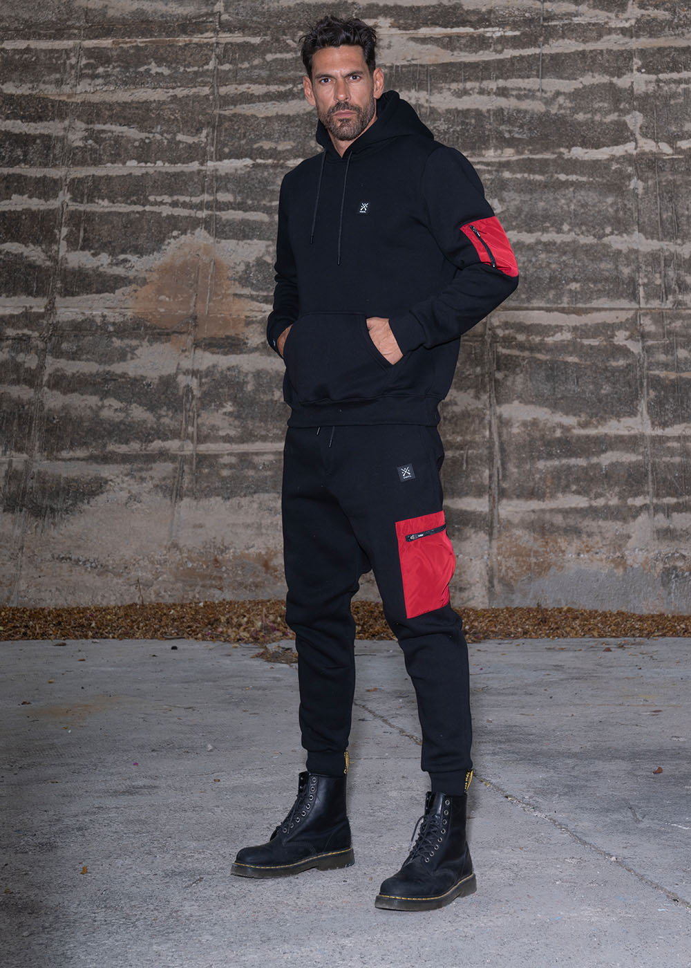 Vinyl φουτερ μαυρο cotton regular fit ανδρικο