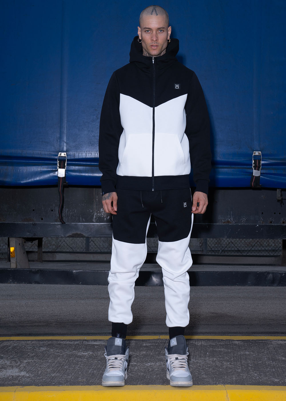 Vinyl φορμα τεχνικο φουτερ λευκο/μαυρο polyester regular fit ανδρικη