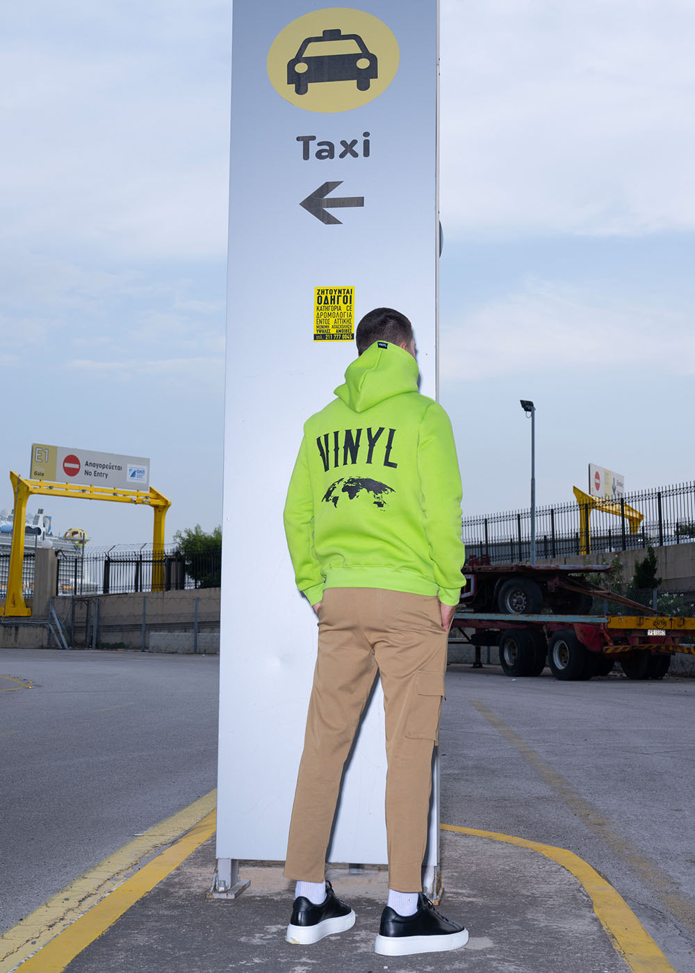 Vinyl φουτερ με τυπωμα πρασινο cotton regulat fit ανδρικο