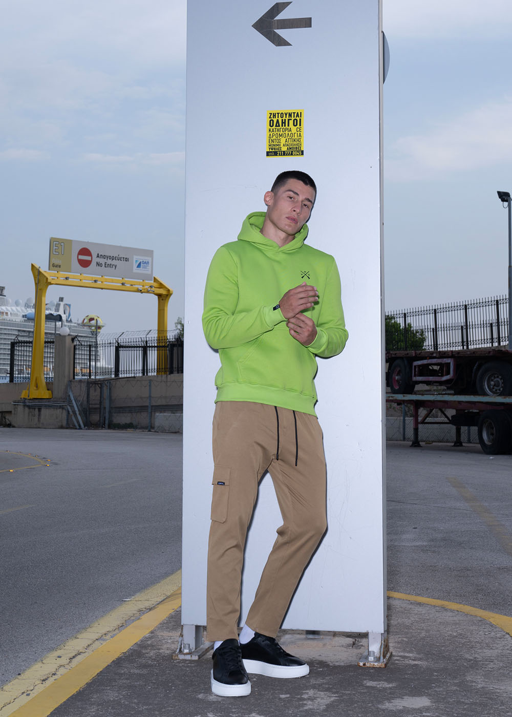 Vinyl φουτερ με τυπωμα πρασινο cotton regulat fit ανδρικο