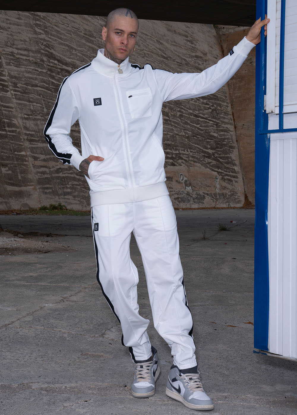 Vinyl ζακετα λευκη polyester regular fit ανδρικη