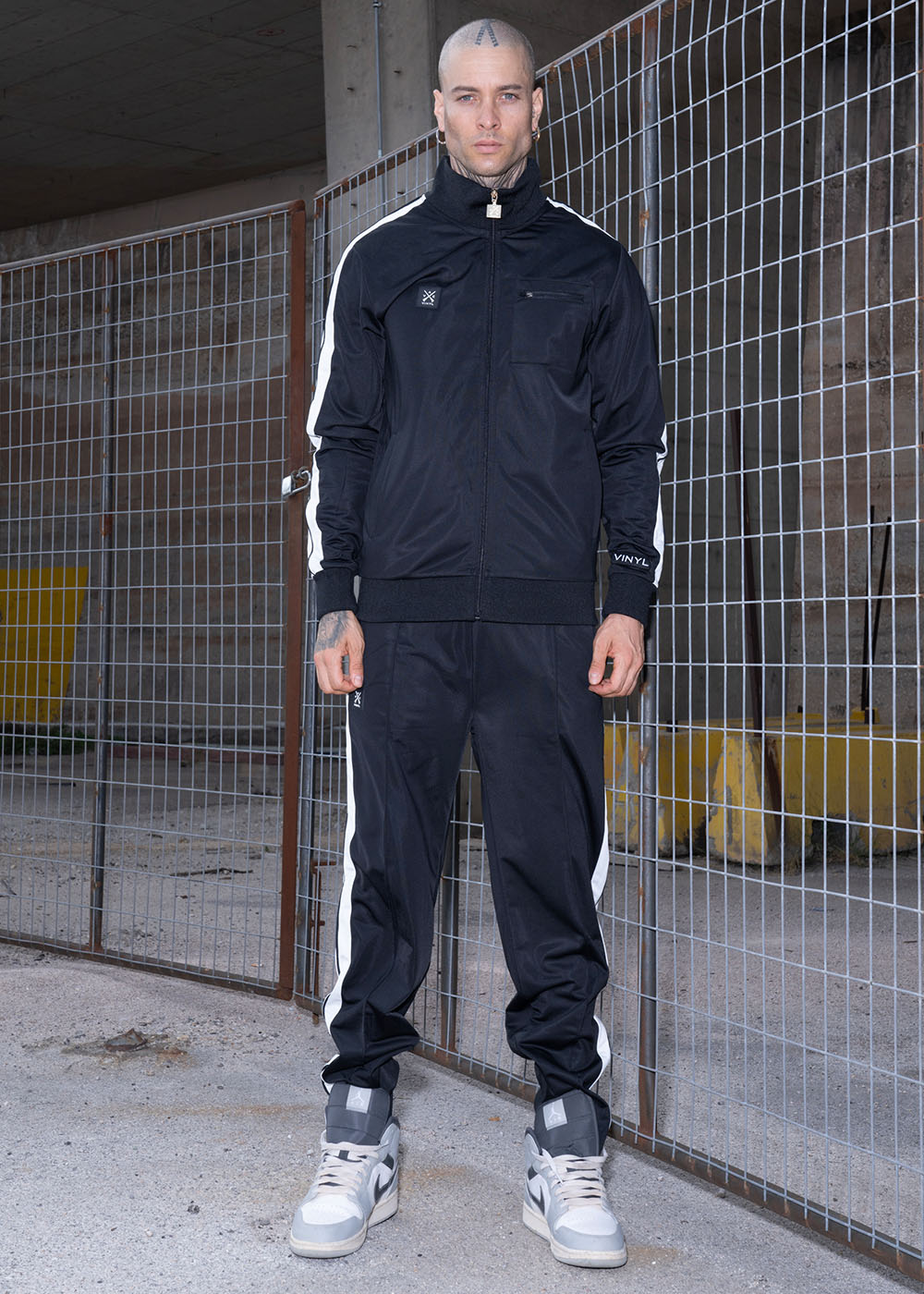 Vinyl ζακετα μαυρη polyester regular fit ανδρικη