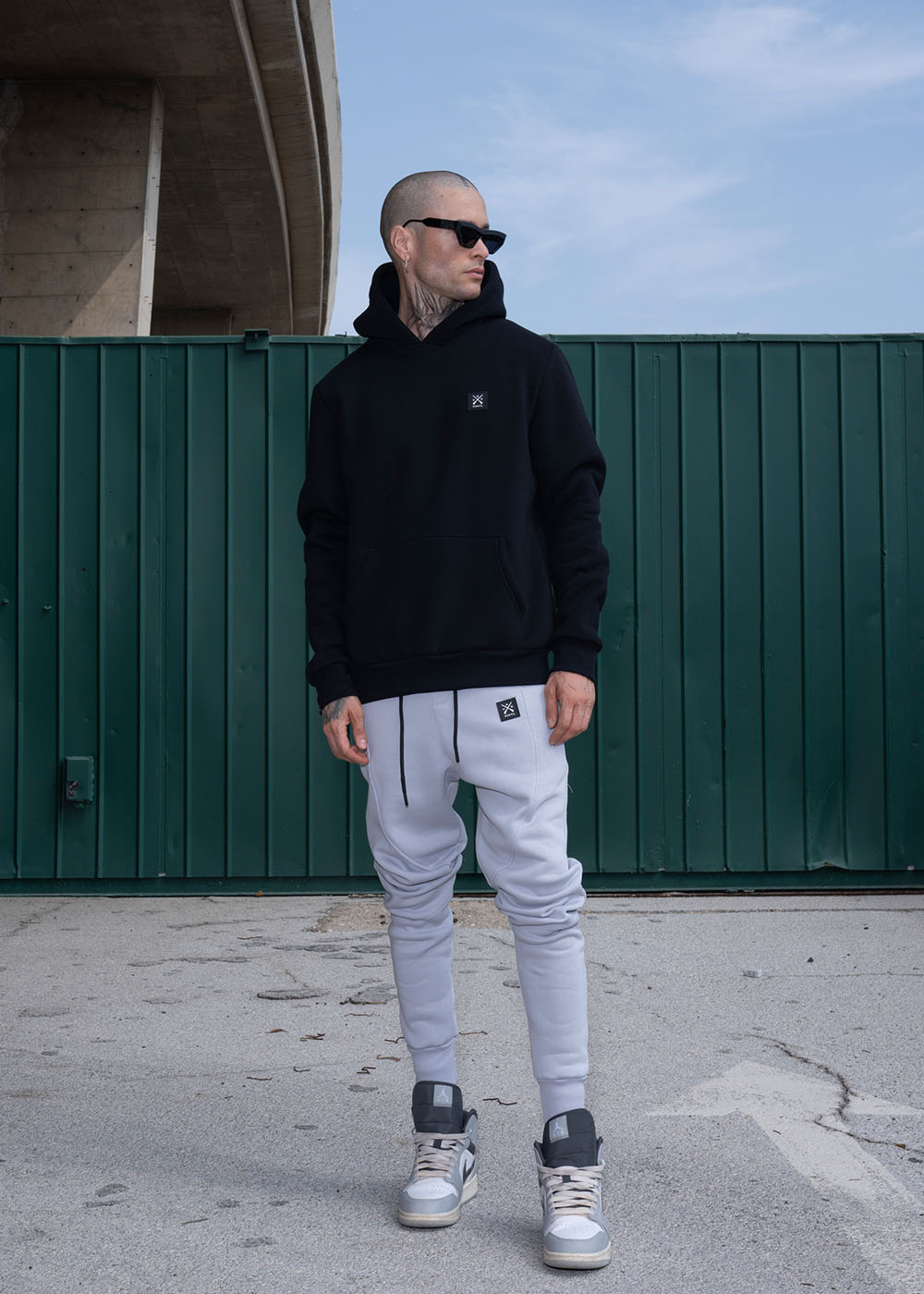 Vinyl φουτερ μαυρο με τυπωμα cotton regular fit ανδρικο