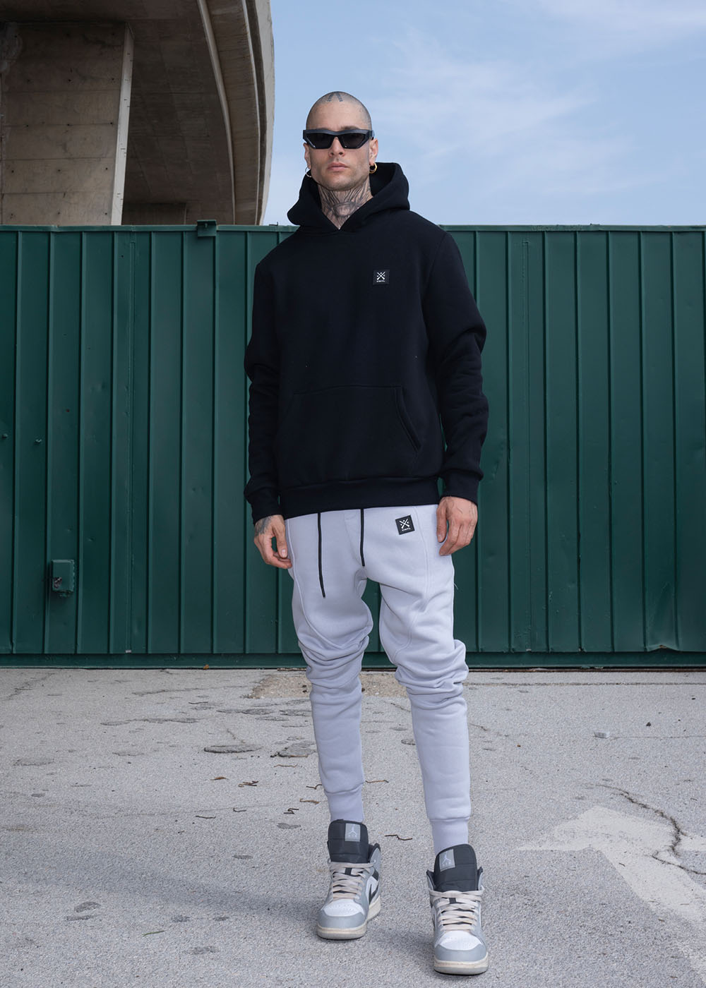 Vinyl φουτερ μαυρο με τυπωμα cotton regular fit ανδρικο