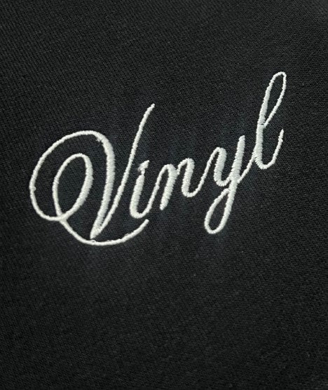 Vinyl μπλουζα με κεντημα μαυρη cotton regular fit ανδρικη