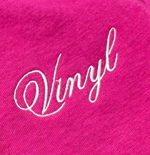 Vinyl μπλουζα με κεντημα φουξια cotton regular fit γυναικεια