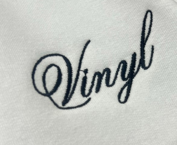 Vinyl μπλουζα με κεντημα λευκη cotton regular fit γυναικεια