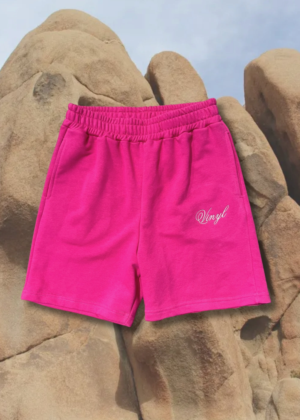 Vinyl βερμουδα με κεντημα φουξια regular fit ανδρικη