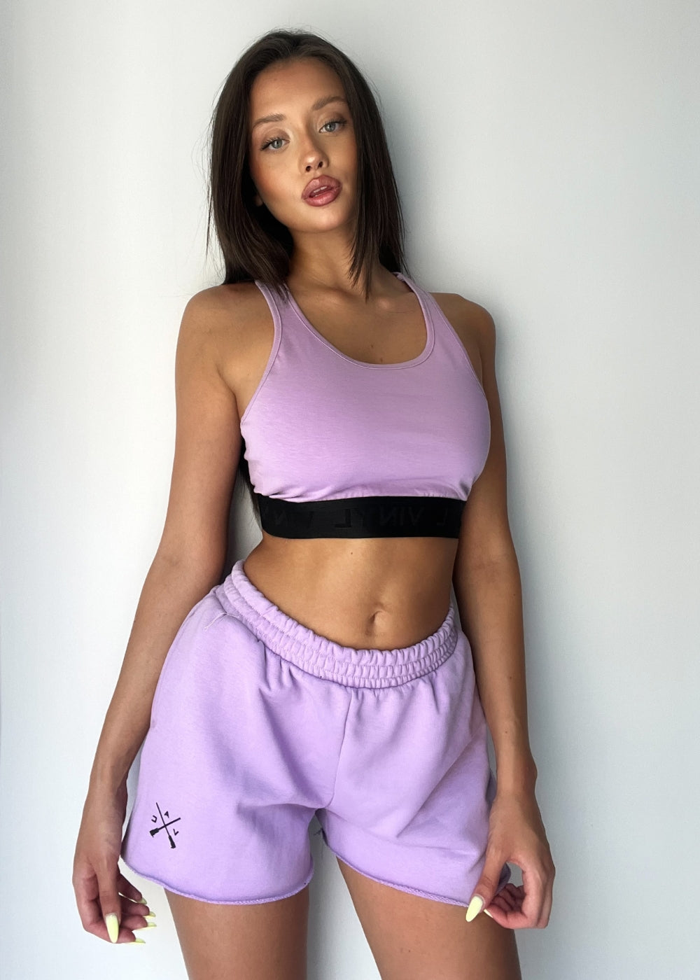 Vinyl μπουστακι με λαστιχο λιλα cotton regular fit γυναικειο