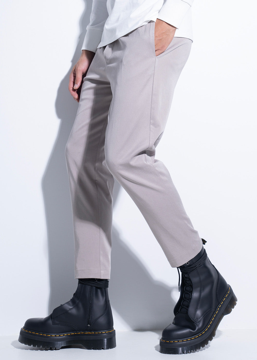 Vinyl παντελονι cargo γκρι cotton regular fit ανδρικο