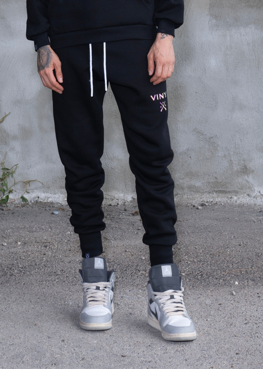 Vinyl black cotton regular fit men's jumpsuit