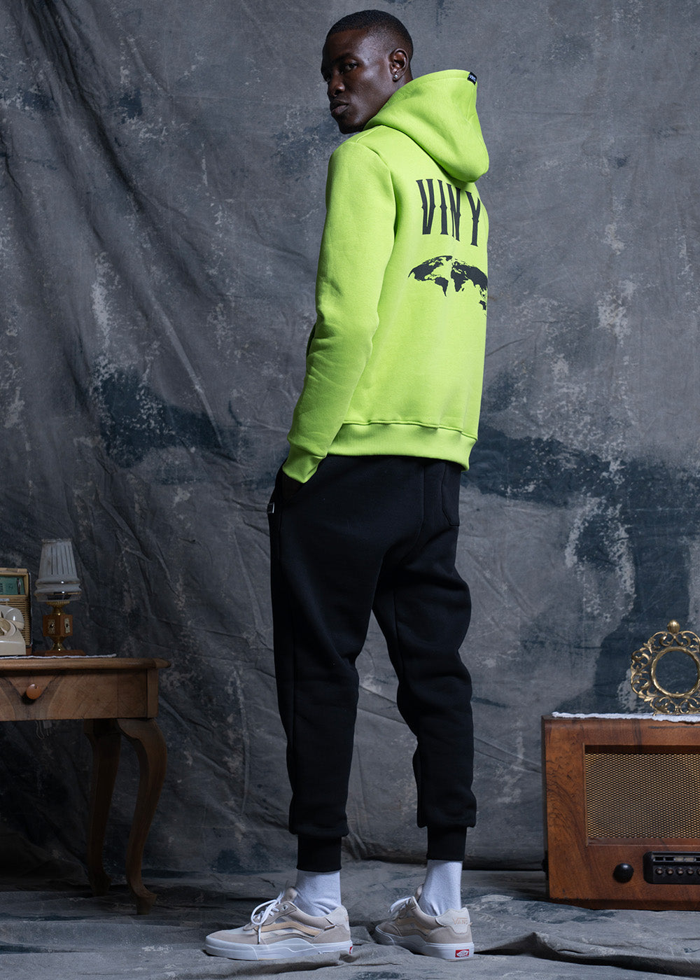 Vinyl φουτερ με τυπωμα πρασινο cotton regulat fit ανδρικο