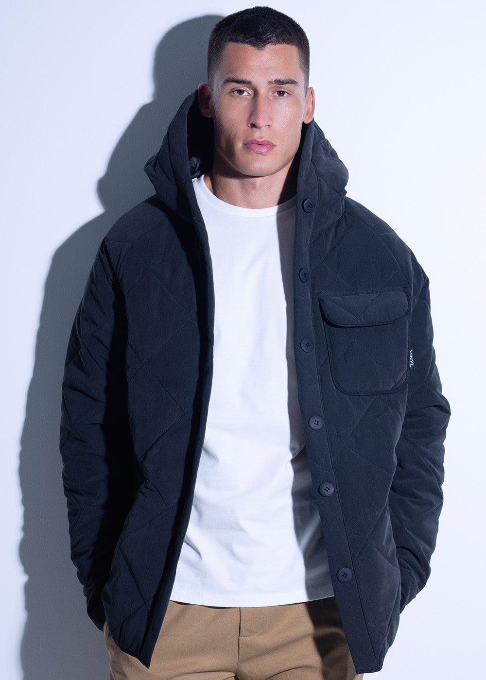 Vinyl μπουφαν μαυρο polyester regular fit ανδρικο