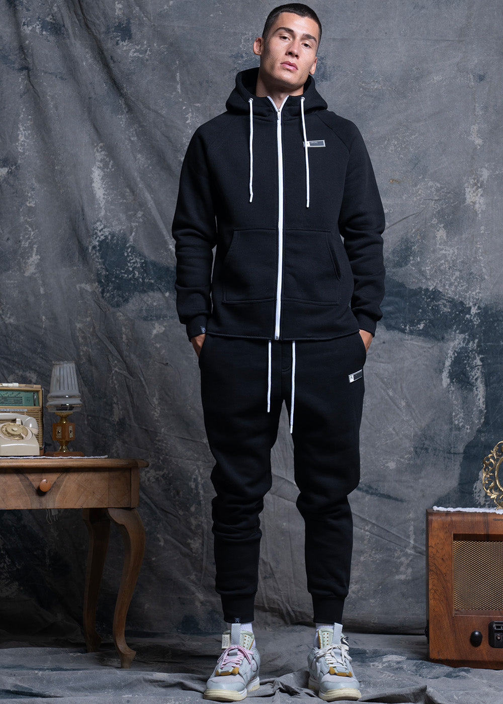 Vinyl ζακετα μαυρη cotton regular fit ανδρικη