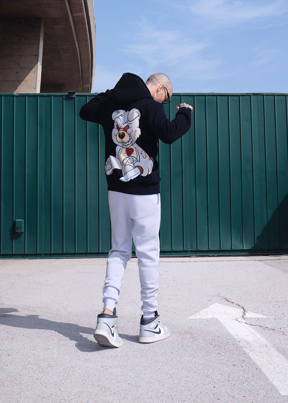 Vinyl φουτερ μαυρο με τυπωμα cotton regular fit ανδρικο