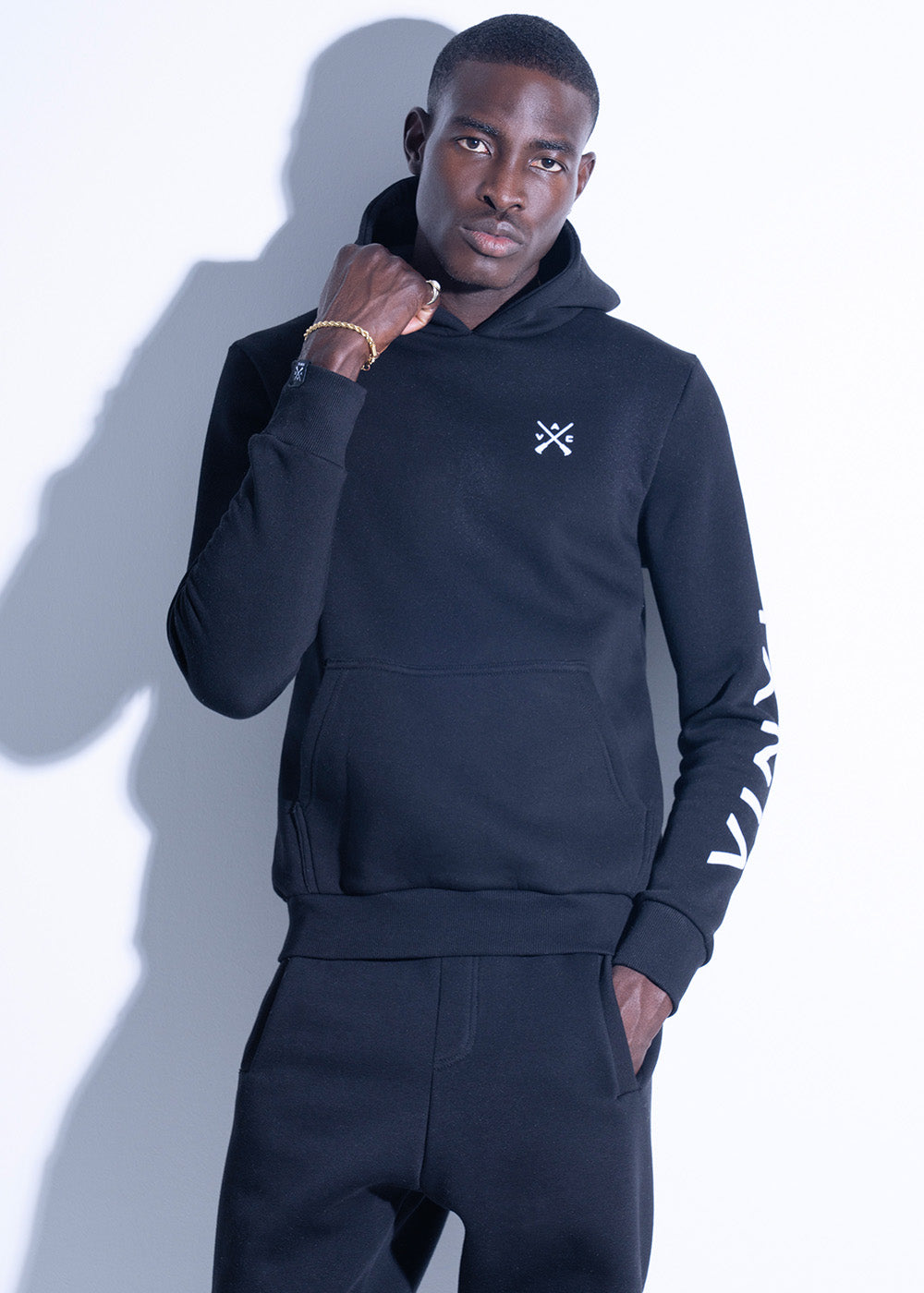 Vinyl φουτερ μαυρο με τυπωμα cotton regular fit ανδρικο