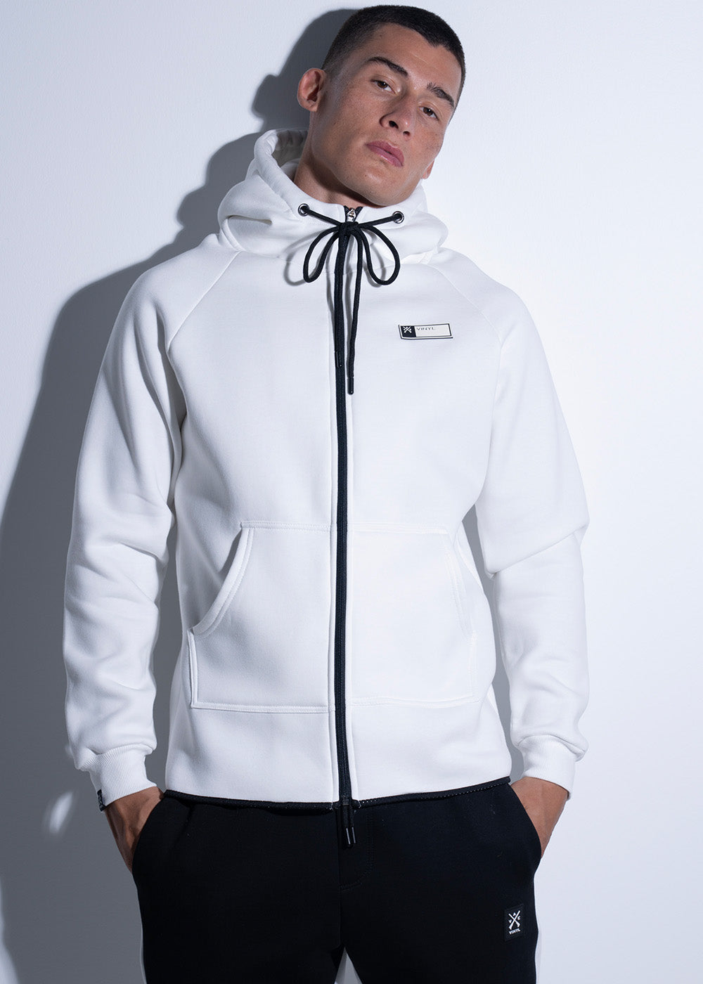 Vinyl ζακετα λευκη cotton regular fit ανδρικη