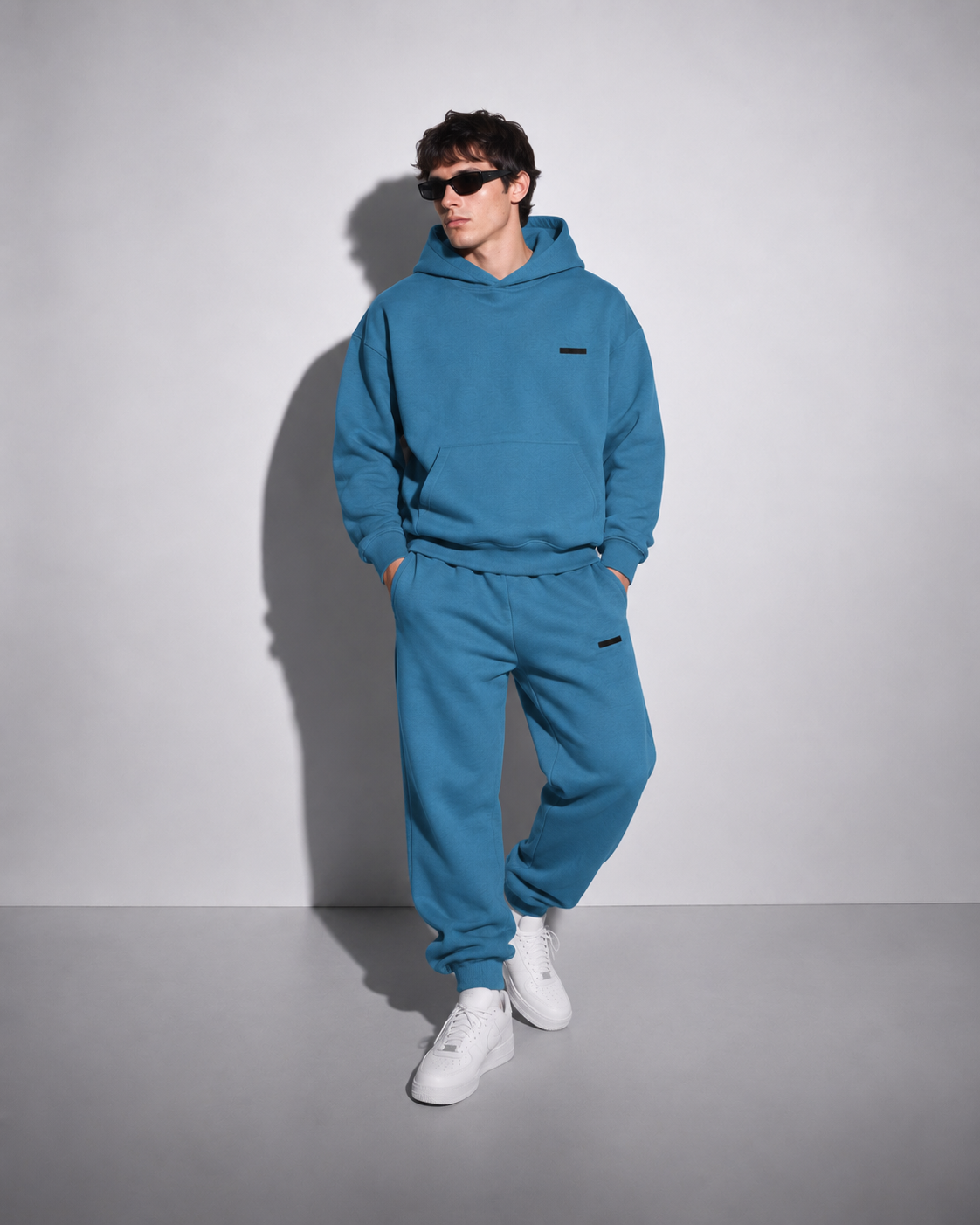 Modern basic hoodie ocean blue