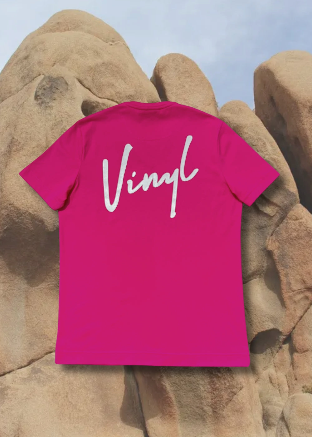 Vinyl μπλουζα με τυπωμα φουξια cotton regular fit ανδρικη