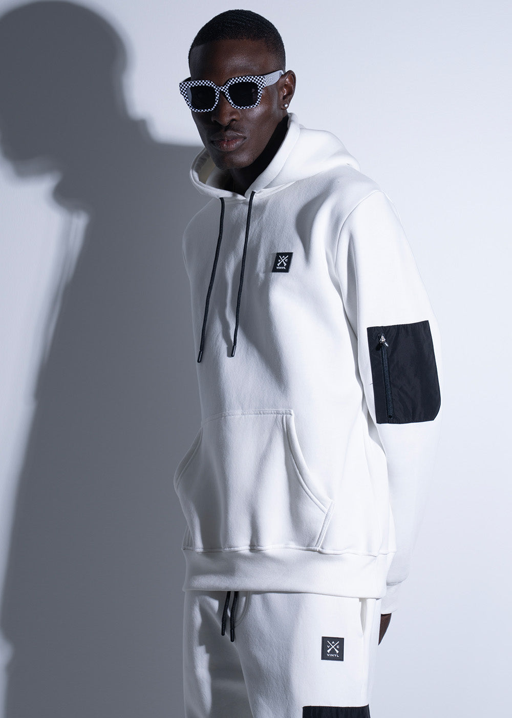 Vinyl φουτερ λευκο cotton regular fit ανδρικο