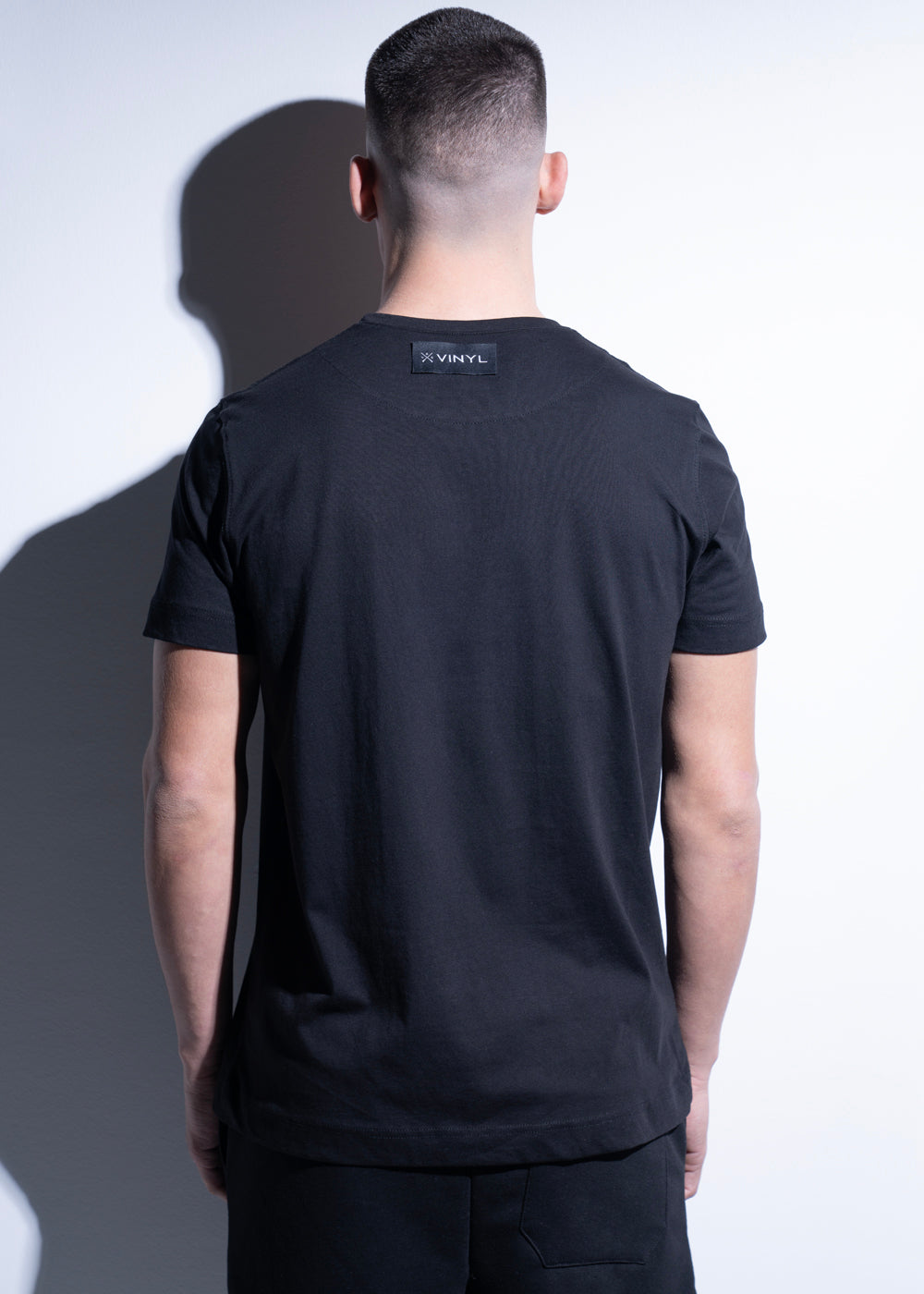 Vinyl μπλουζα μαυρη cotton regular fit ανδρικη