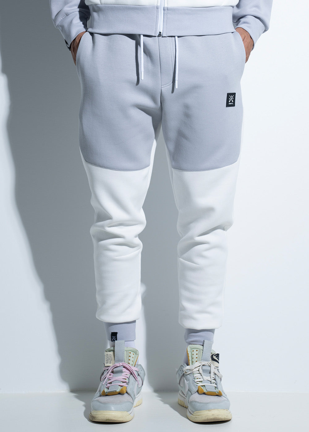 Vinyl φορμα τεχνικο φουτερ λευκο/γκρι polyester regular fit ανδρικη