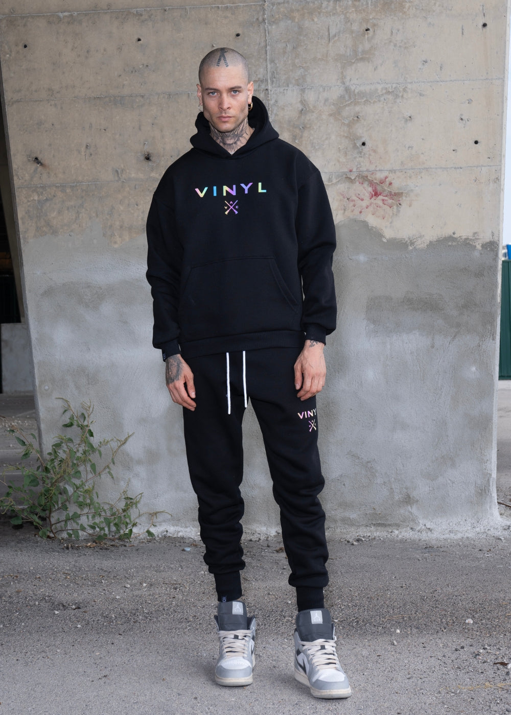 Vinyl black cotton regular fit men's jumpsuit