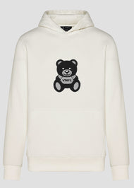 Vinyl φουτερ ασπρο με patch cotton regular fit - puff teddy hoodie
