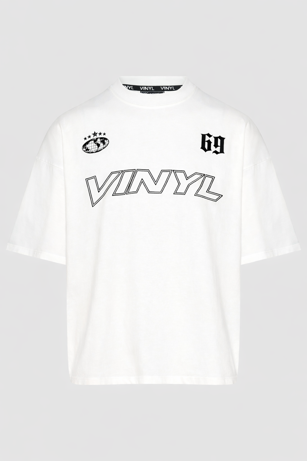 Vinyl T-shirt with white print cotton regular fit - golden aura t-shirt - limited edition