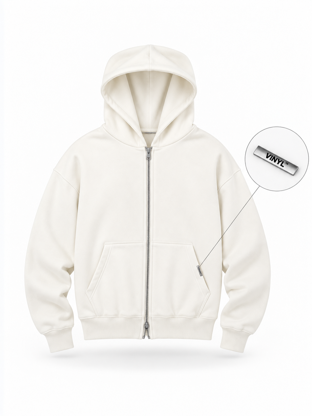Urban zipped hoodie white